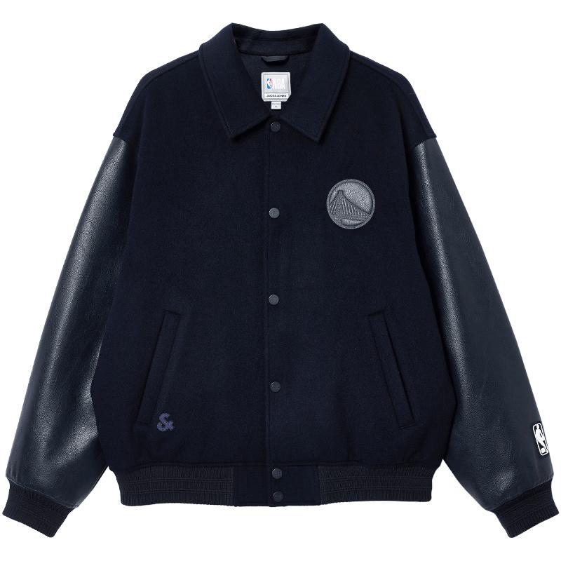 Мужское пальто Jack & Jones из смесовой шерсти с лацканами, коллаборация с НБА M