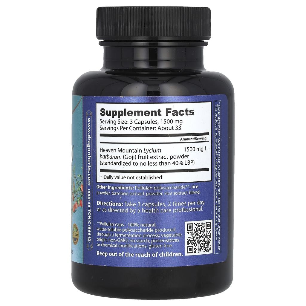 Goji Berry Lbp-40, 500Mg, 100 Veggie Capsules