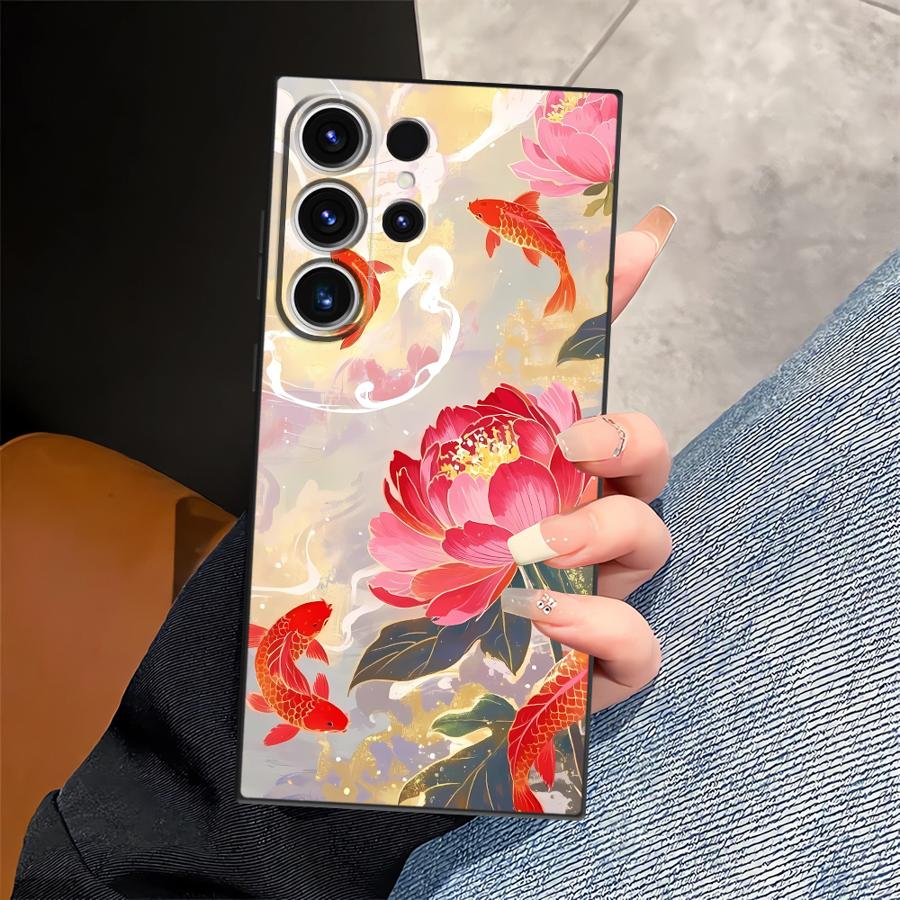 

Чехол для телефона Funda для Samsung Galaxy S26 Ultra S25 Plus S23 S20 Ultra S21 FE S24 Note 20 8 9 10 S10 S9 Масляная живопись Цветок Galaxy S10e