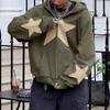 Mens Oversized Hooded Sweatshirt With 3D Star Print Japanese Cotton Blend Fleece-Lined Casual Wear