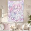 Kawaii Anime Nurse Girl Wall Tapestry Sweet Cute Manga Print Wall Hanging Aesthetic Dorm Bedroom Living Room Home Background