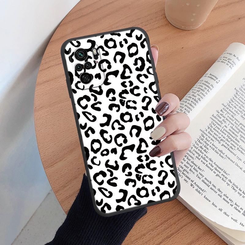 Case For Xiaomi Poco M5S C71 X7 C75 M6 Leopard Soft Silicone Back Cover Phone Case Protective Coque Shell Leopard Painted Bags Poco C71