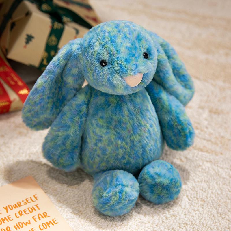 Jelly Lop-Eared Rabbit Plush Toy – Floral Cloth Doll, Christmas Gift for Girls