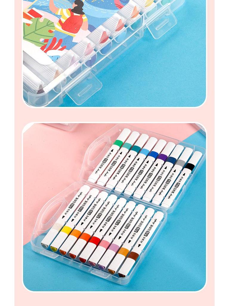 Master Soft Tip Acrylic Markers & Layerable Color Pencils with Art Brushes for Kids