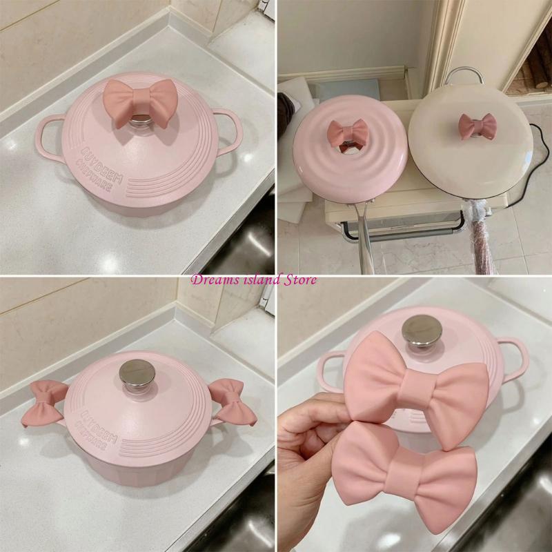 2 Pack Convenient Silicone Finger Protector Oven Gloves Silicone Bowknot Clip Heat Insulation Clip for Kitchen Safety HX6C
