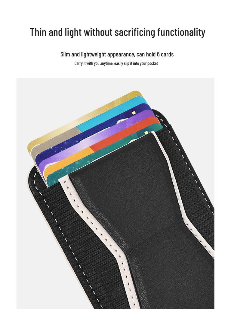Magnetic Card Holder PU Leather Phone Stand Compatible with MagSafe