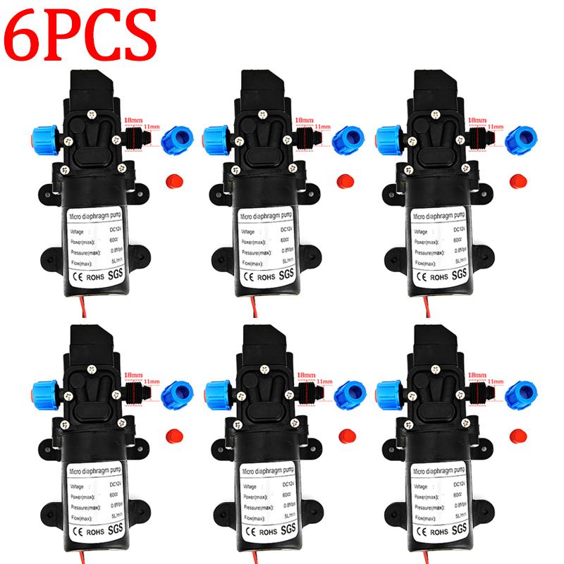 DC 12V 60W 120PSI 3-5L/MIN Agricultural Electric Pump Small High Pressure Diaphragm Water Sprayer Car Wash Pumping Experiment