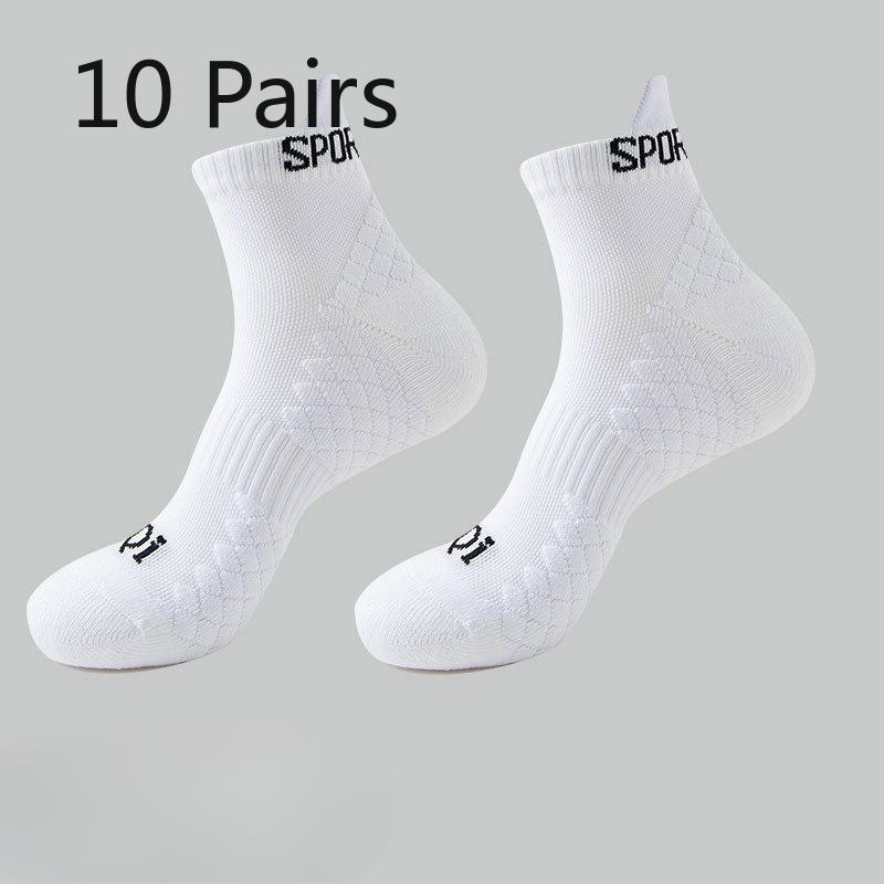 10 Pairs of Men's Basketball Cycling Sports Towel Bottom Shock Pressure Non Skid Socks