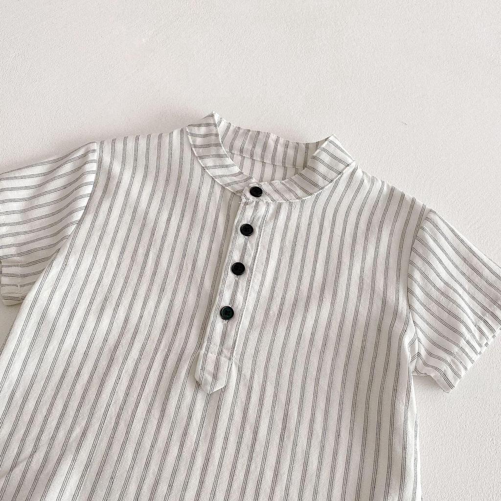 2025 Kids' Summer Outfit: Boys' Striped Tee & Girls' Dress Set