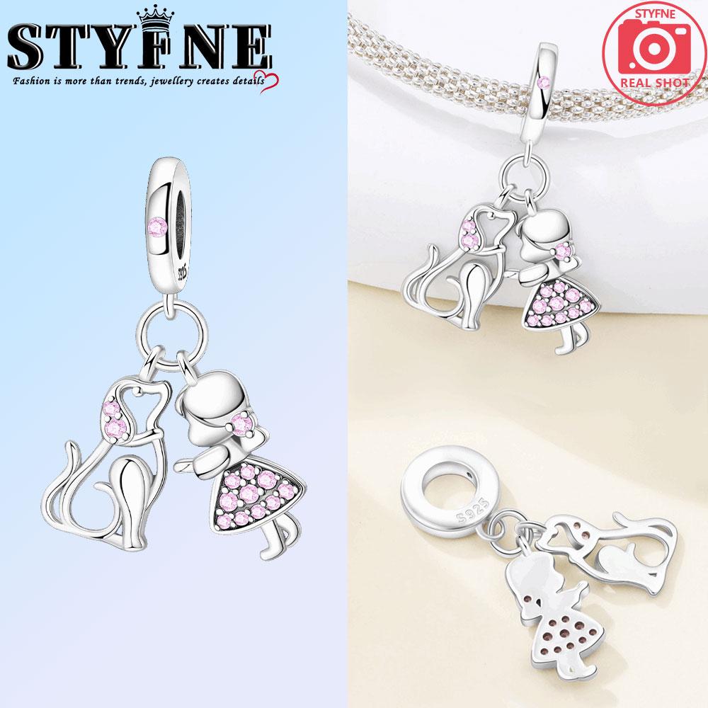 Copper Pet Series Puppy Loves The Owner And Swings The Kitten Charms Beads For Original Bracelet Woman Girl Jewelry