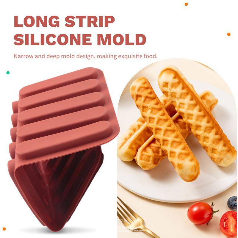 Good-Tiramisu Finger Biscuit Silicone Mould,15 Cavities Cereal Bars Baking Mould,Chocolate Bar Mold, Long Strip Silicone Mold