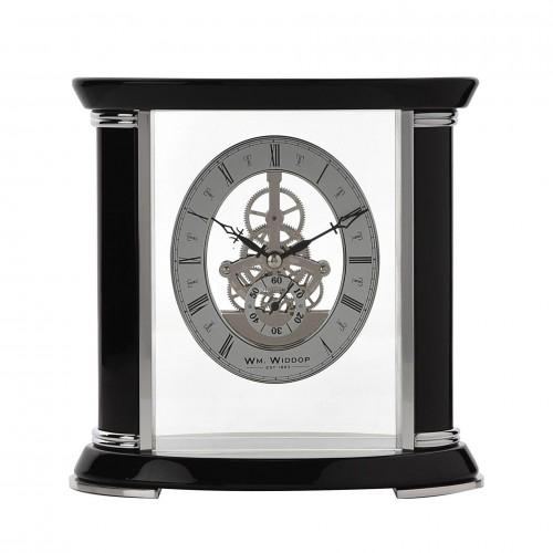 Wm.Widdop Piano Wood Skeleton Movement Mantel Clock 19.5cm
