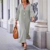 2026 Spring/Summer Women's Cotton Linen Long Sleeve Cardigan Dress