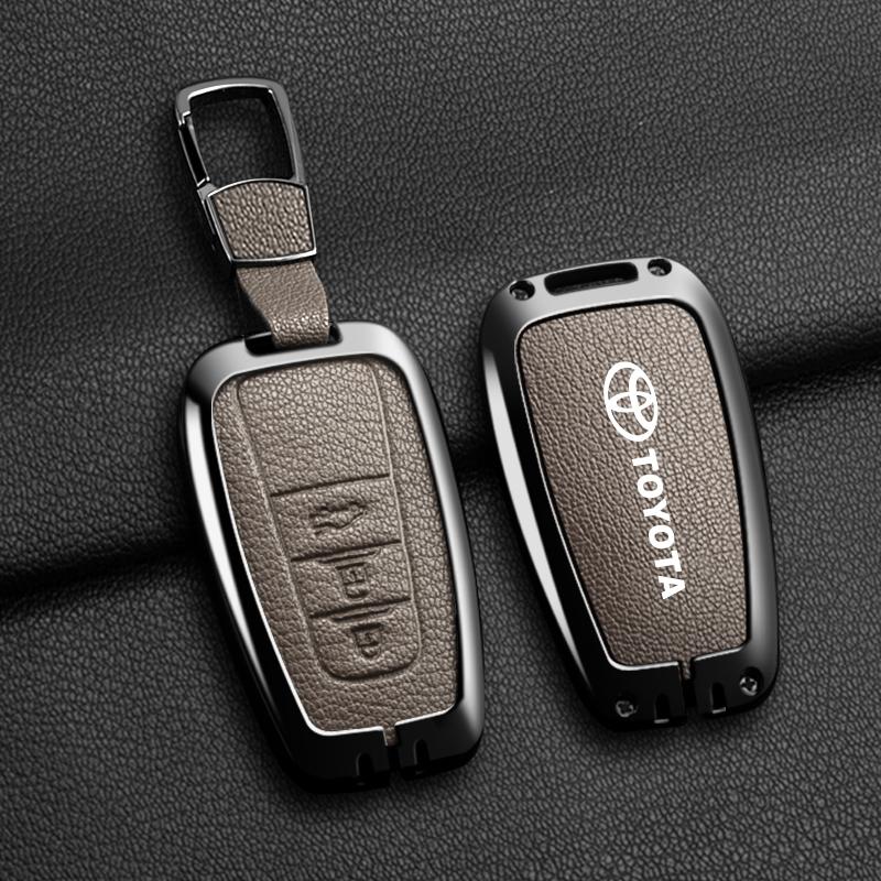 Zinc Alloy Car Key Case Full Cover Shell for Toyota Prius Camry Corolla CHR C-HR RAV4 Land Cruiser Prado Keychain Accessories
