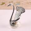 Swan Spoon Set Coffee Spoon with Swan Holder Serving Bar Dessert Spoon