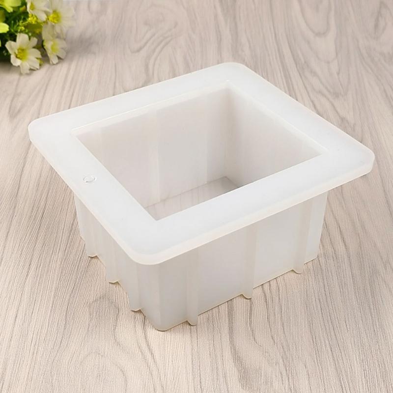 Handicraft Candle Epoxy Silicone Casting Mould Soap Making 3D Casting Mold 4in Square Bread Cake Bakeware DIY Resin Mold