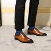 Fashion Designer Genuine Leather Mens Wholecut Oxford Shoes Luxury Brand Black Brown Dress Shoes for Business Office Formal Wear