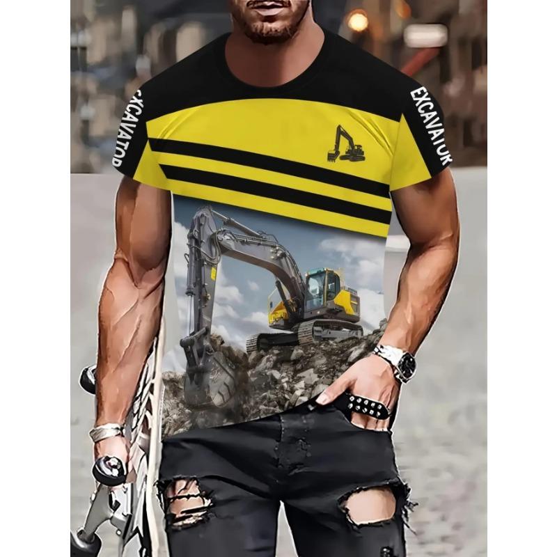 Herren Mode 3D Gedrucktes Herren T-Shirt Rundhals Kurzarm Trendige Streetwear