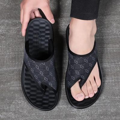 Fashion Designer Brand Summer Men Slide Fashion Slip-on Beach Slippers Conceal Bunion Design Outside Shoes Latex Flip Flops Sandals