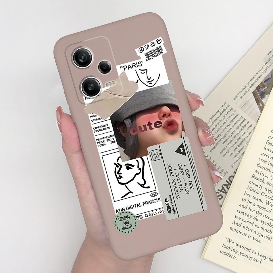 For Xiaomi Redmi Note 12 Pro+ Plus 5G Phone Case Love Heart Girl Silicone Matte Shockproof Cover For Redmi 12Pro + Funda Bumper