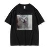 Cute Funny Stressed Cat Meme Tshirt Summer Men Women's Casual Loose Oversized T-shirts Women's Short Sleeve T Shirts