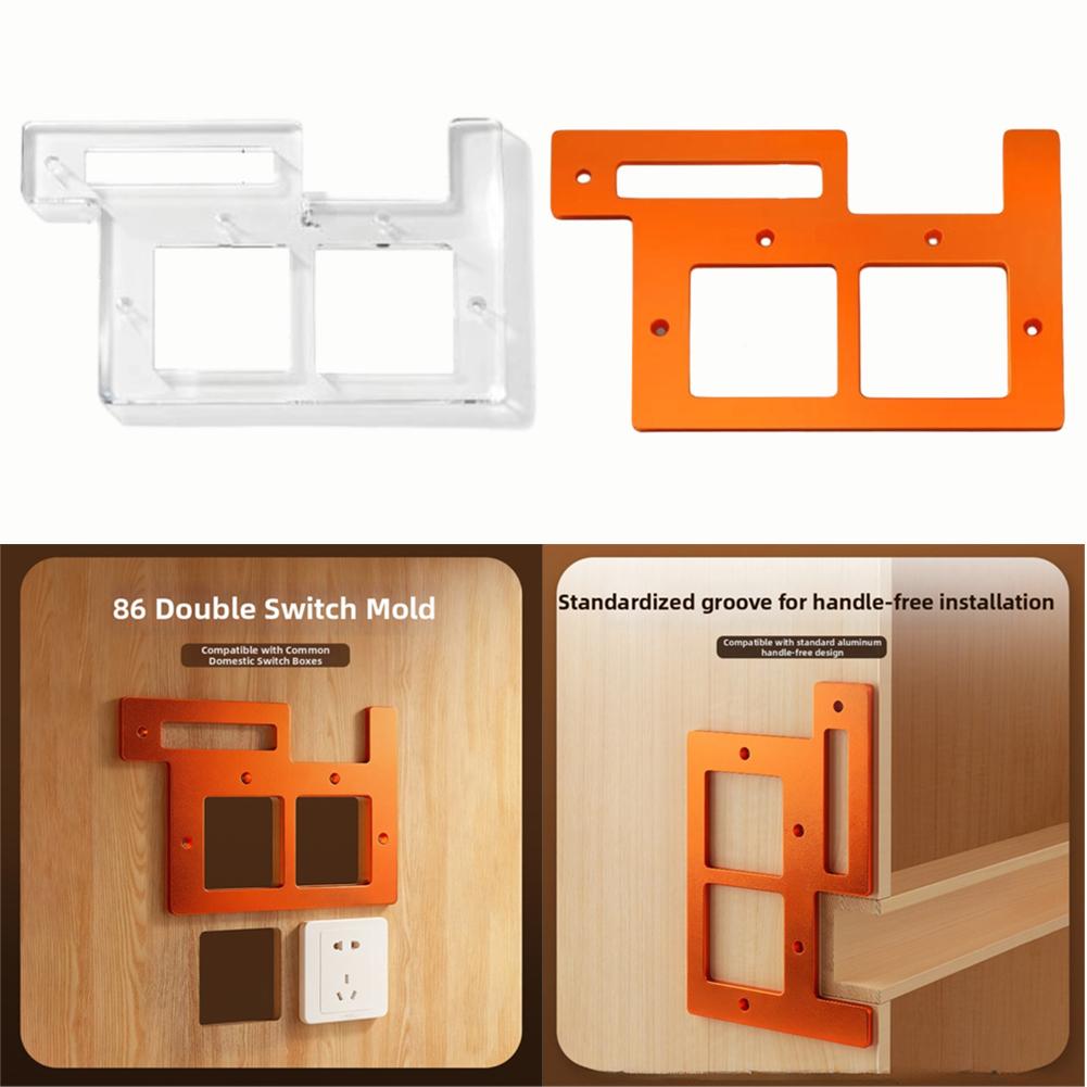 For 86 Switches Grooving Template Slotting Jig Orange Precision Grooving Stable Positioning Handle Locking Hole
