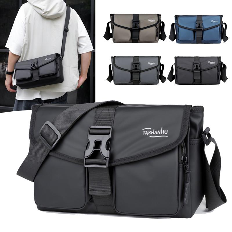 Men'S Crossbody Bag Nylon Lightweight Chest Shoulder Bag With Zipper Pocket Waterproof Outdoor Travel Sport Messenger Bag