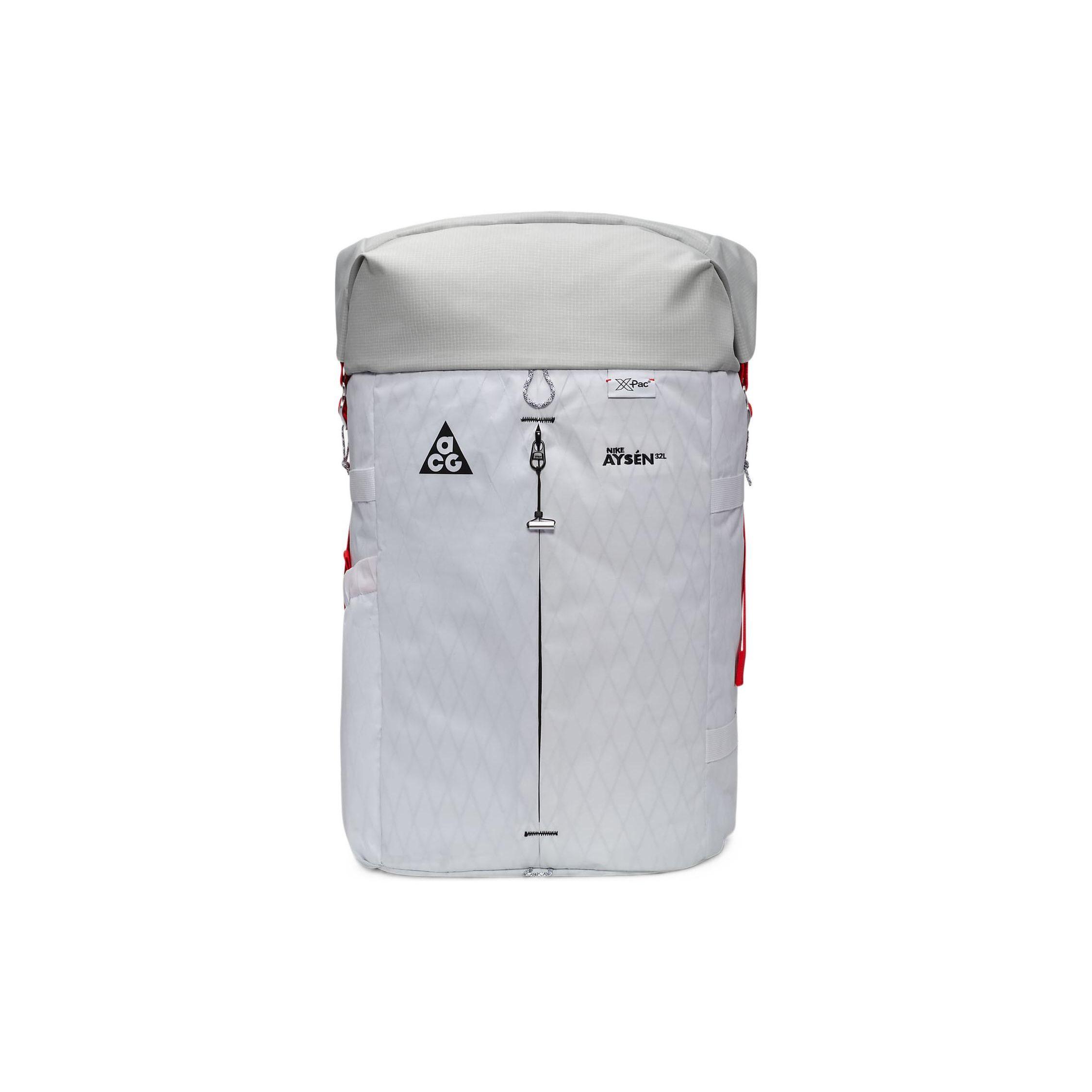Nike Sports Fashion Casual Color Block Logo Patch Decorated Large Capacity Polyester Backpack Unisex Backpack White DV4054-100 White