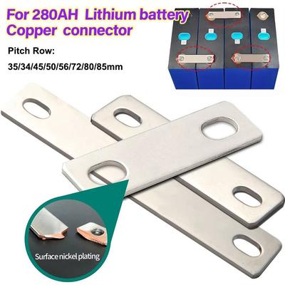 Flat Battery Busbar Nickel-plated Copper Copper Busbar New Battery Connector Lifepo4 Cell Lithium
