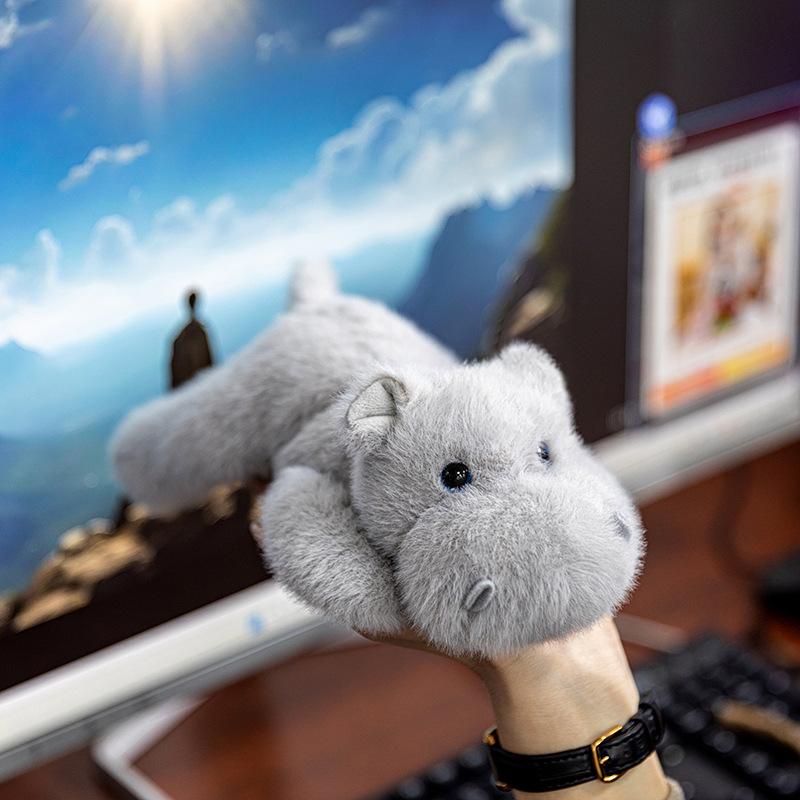 Palm Treasure Series Plush Toy Doll Cute Hippo Simulation Animal Children's Cartoon Doll Keychain
