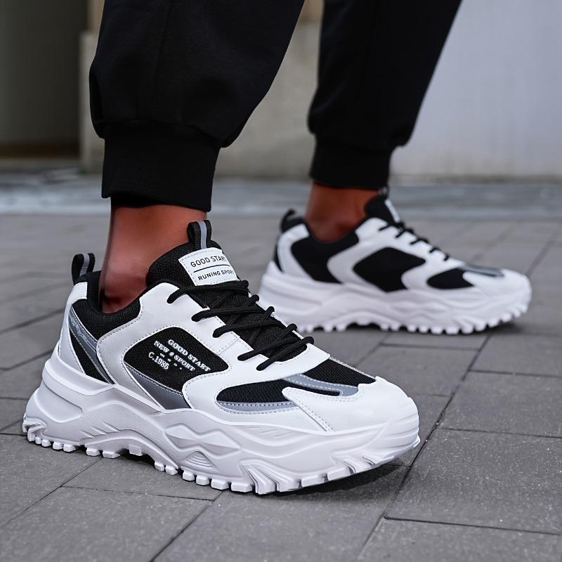 Low-Top Casual Shoes For Men Slip-Resistant Wear-Resistant Comfortable Mesh Breathable Chunky Retro Sneakers