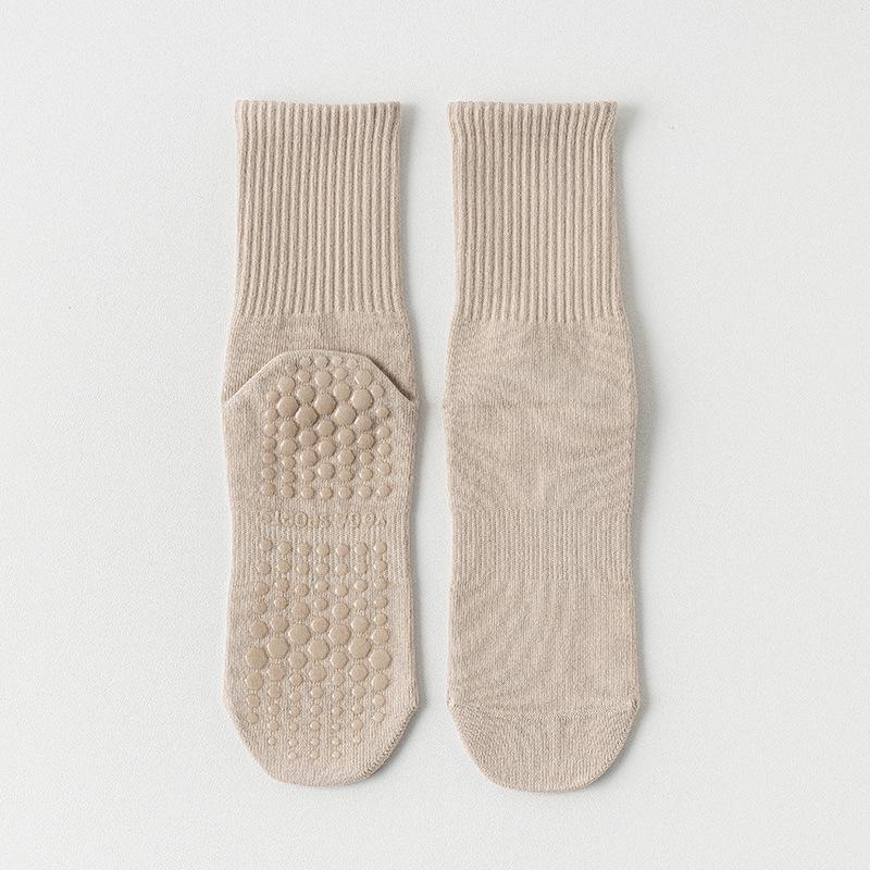 Women's Mid-Calf Non-Slip Pure Cotton Yoga & Pilates Socks