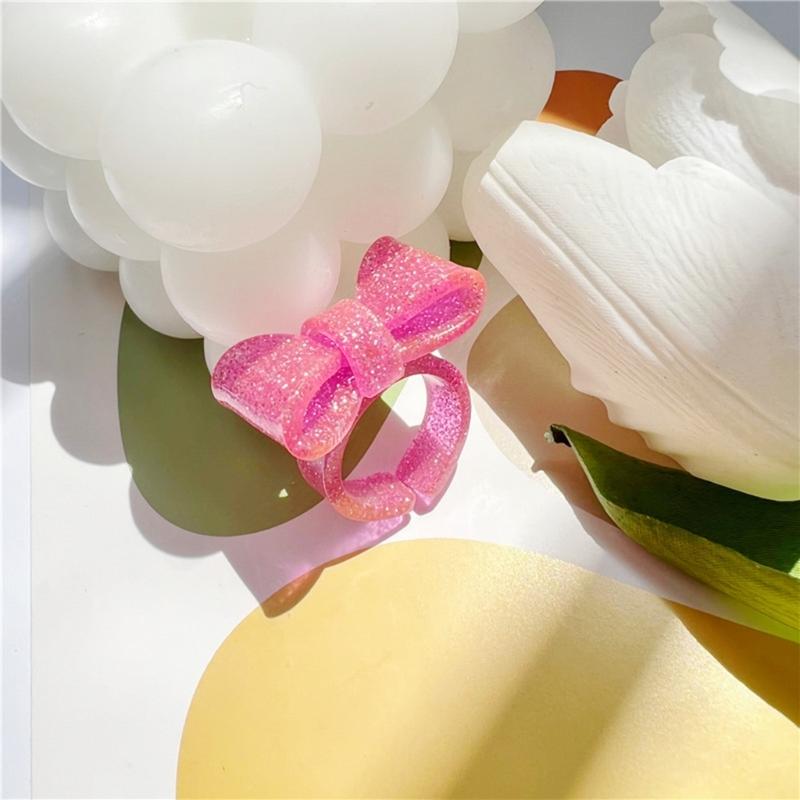 Harzringe Klobige Acrylringe Schleifenknotenringe Ästhetische Trendige Bunte Offene Ringe Statement-Schmuck Schleifenringe für Frauen