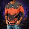 Men's Halloween Print Raglan 3/4 Sleeve Casual Shirt