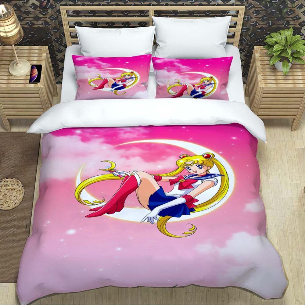 Neue Kawaii Sailor Moon Weiche und Bequeme Bettbezug, Kinderbettwäsche Set Geschenk, Extragroß, Mehrere Größen Verfügbar.