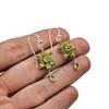 Peridot Drop Earrings: 925 Sterling Silver Floral Design
