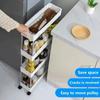 3/4Layer Bathroom Storage Organizer Shelf Organizer Living Room Shelf Multi-functional and Multi-scenario Trolley Corner Shelves