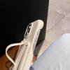 Luxuriöse Brieftaschenhülle aus PU-Leder für iPhone 16, 15, 14 Plus, 13, 12, 11 Pro Max, Weiß, mit Kartenhalter, Handschlaufe, Ringverschluss