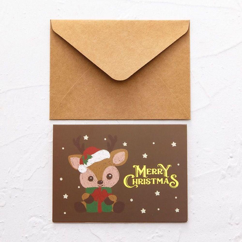 Christmas Tree Bell Elk Christmas Gift Gratitude Card Thank You Blessing Card  Party Favors Gifts