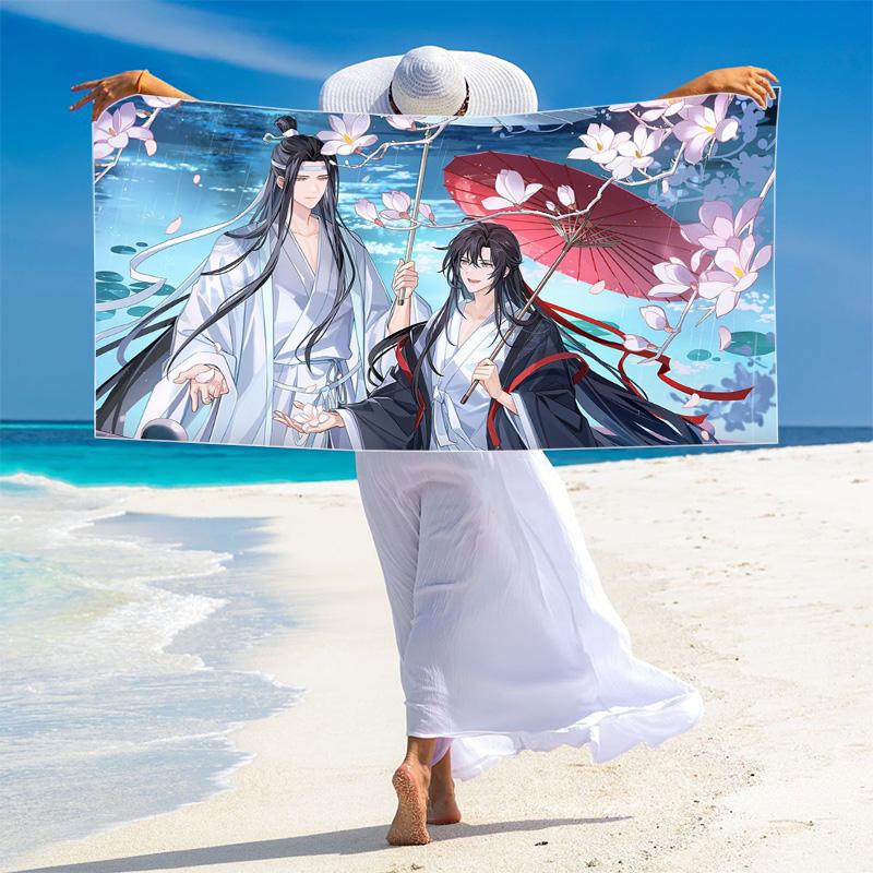 WangXian Print Beach Towel, Large Soft Quick Dry Towel for Beach Camping Swimming