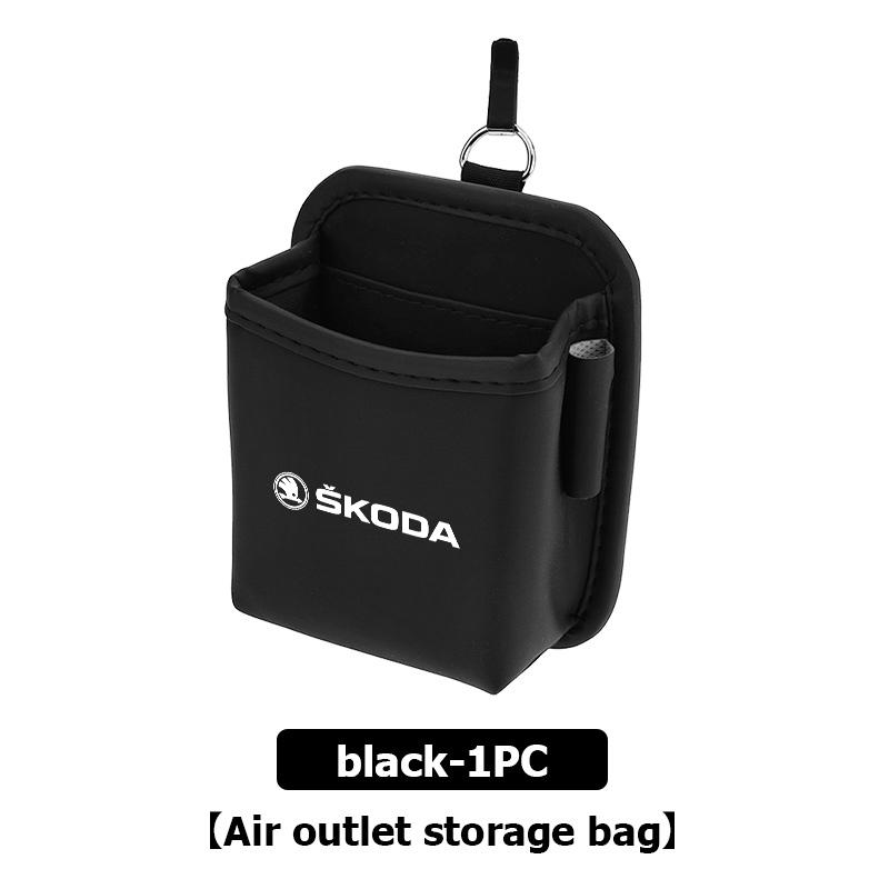 UMVB1 For Skoda Car Storage Bag Air Vent Dashboard Tidy Hanging Organizer Box Auto Accessories Kodiaq Fabia Kamiq Karoq Octavia 2 3