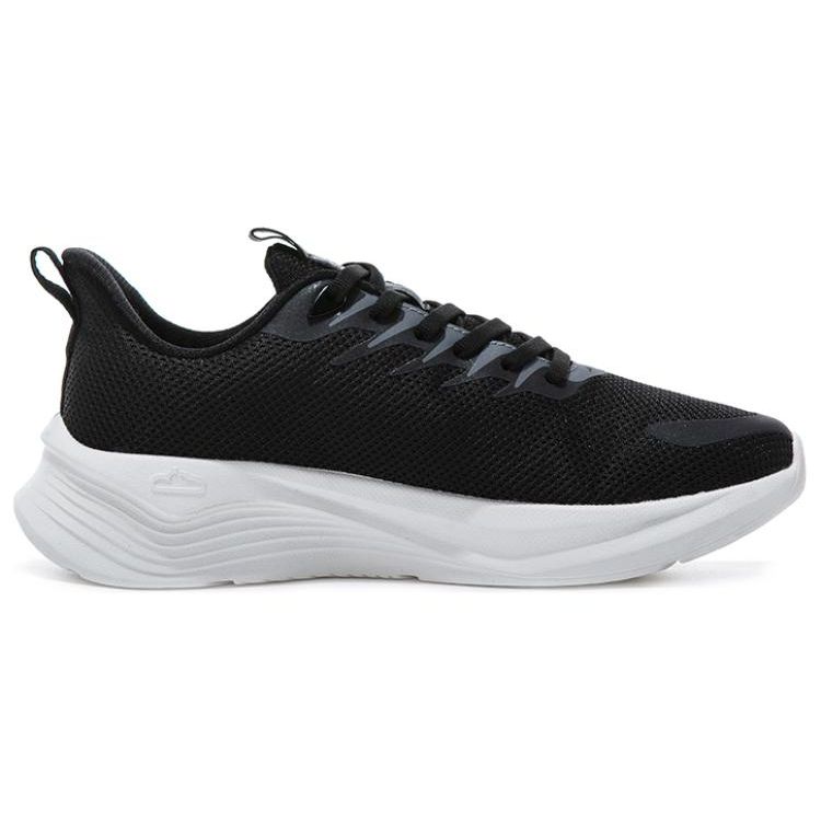 Erke Comfortable Shock Absorbing Wear Resistant Low Top Running Shoes Women Sneakers Black Gray 12123303204-004