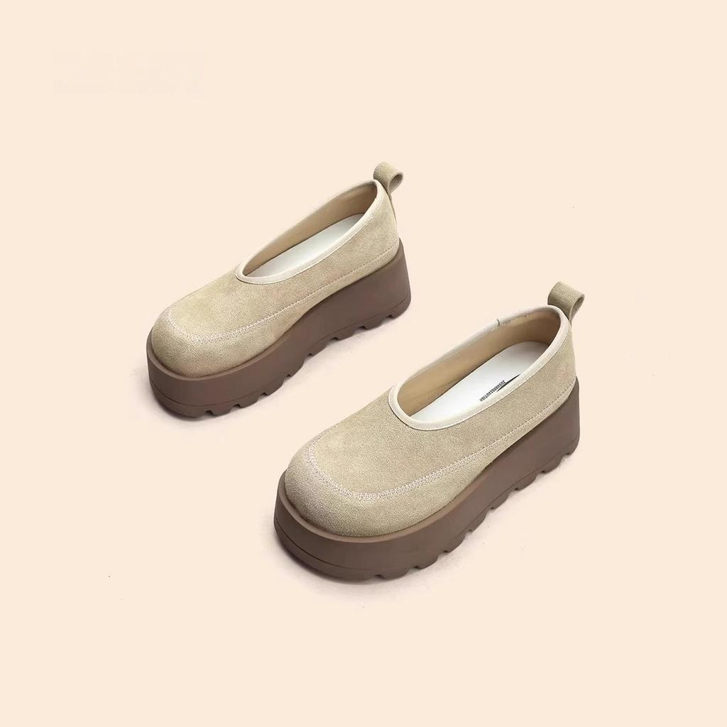 2025 Spring New Women's Shoes Comfortable Casual Shoes Shallow Platform Women's Shoes Height Increase Loafers