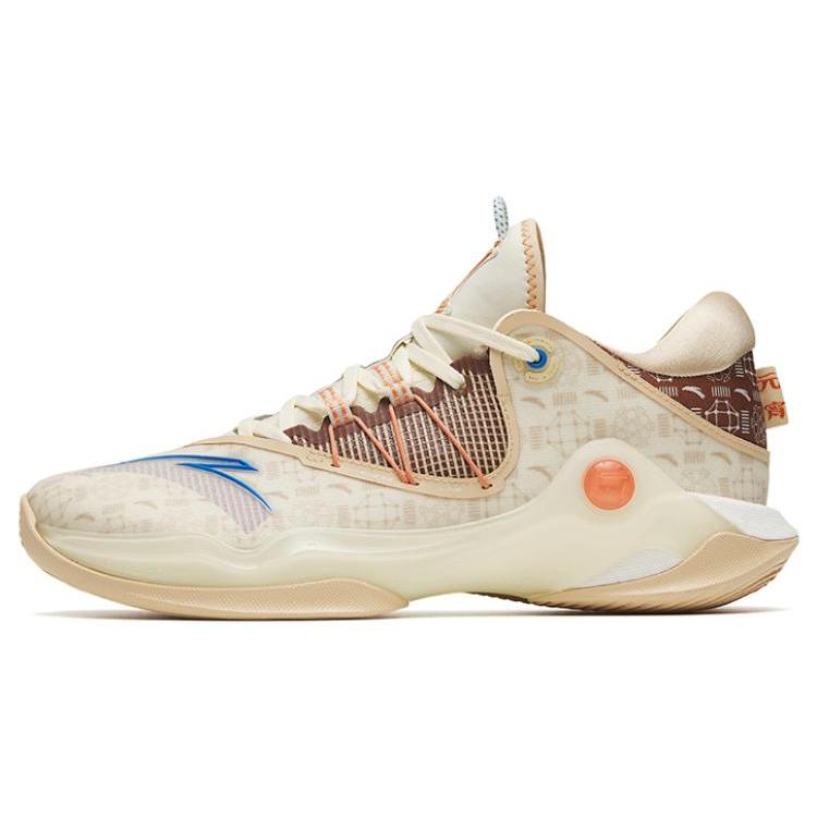 New Anta Skyline 1 Anti Slip Wear Resistant Low Top Basketball Shoes Light White Brown Yuanxiao Color Scheme 112311107-8