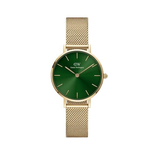 [Official Shop/2-Year Warranty/Authentic Import] Daniel Wellington DW Women's Petite Emerald 32mm Watch, Stylish Brand Metal Watch In Gold and Green,