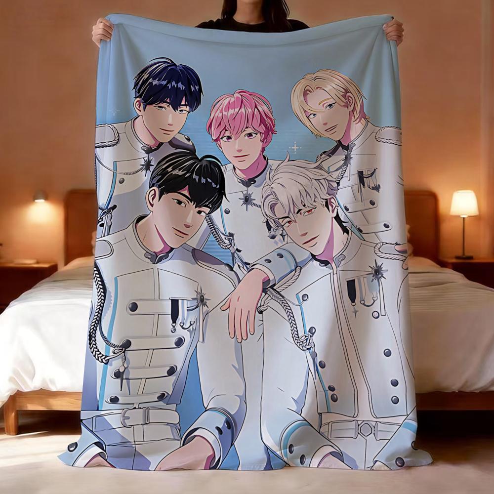 Kpop P-PLAVE Throw Lightweight 240g Flannel Blanket Soft Skin-friendly for Summer Cooling 75X95CM