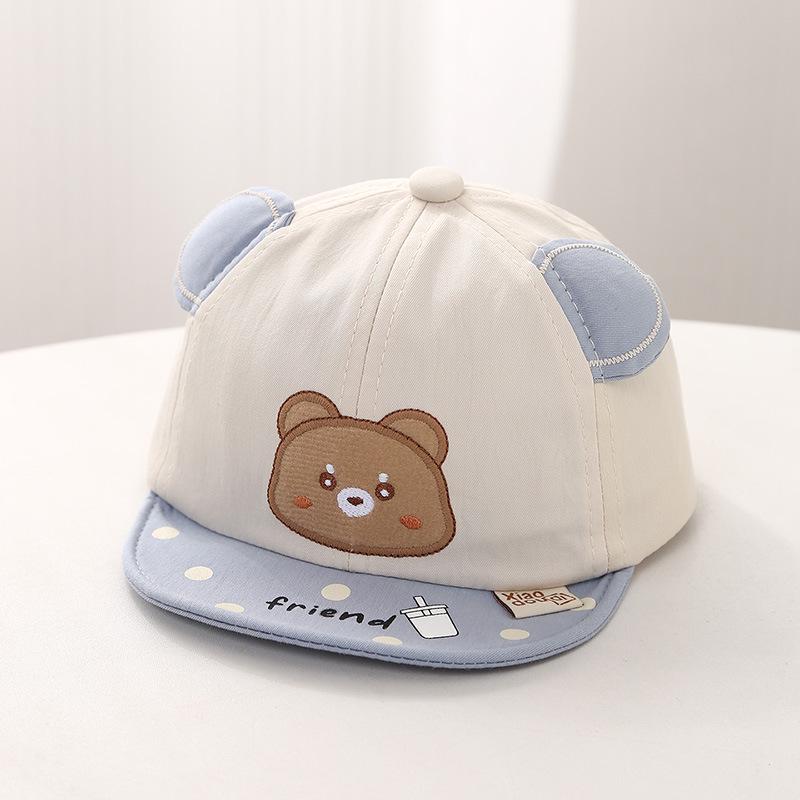 Infant Spring Cute Bear Sun Protection Baseball Cap – Adorable & Versatile Duckbill Cap for Boys and Girls.