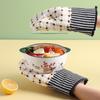 Baijie Heat-Resistant Gloves, Insulated Cotton Gloves, Microwave Oven Baking Tool Gloves, Checkered Baking Gloves, 2-Piece Set