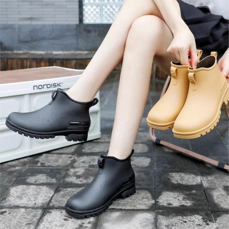 Crestar Damenmode Regenschuhe Outdoor Neue Kurze Stiefel Rutschfest Wasserdicht Gartenschuhe Damen Niedrig Geschnittene Gummi-Regenstiefel