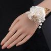 Artificial Rose Bridesmaid  Wrist Flowers Pearl Wedding Flower Bracelet Wrist Corsage  Girls